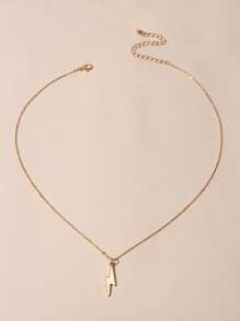 Lightning Charm Necklace - Yellow Gold - View 2