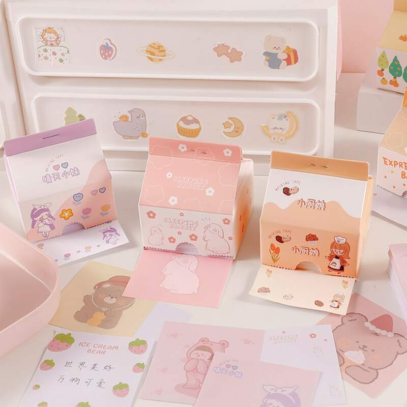 

1box Cartoon Graphic Random Memo Paper, Multicolor