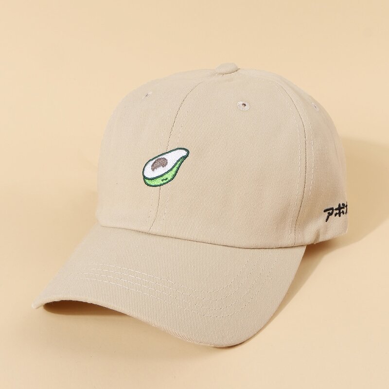 

Avocado Embroidery Baseball Cap, Beige