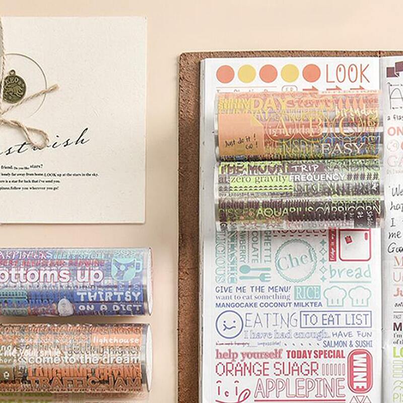 

1roll Letter Graphic Random Clear Tape, Multicolor