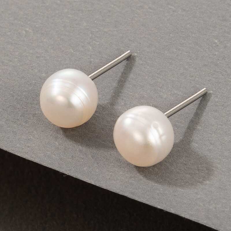 

Faux Pearl Stud Earrings, Beige