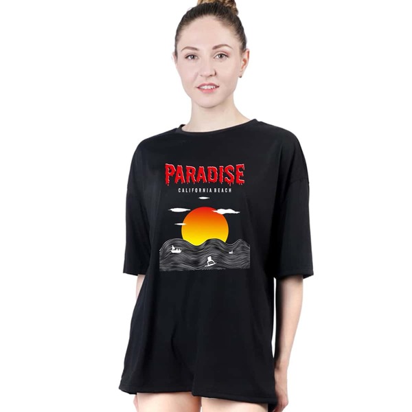 

Letter Graphic Drop Shoulder Oversized Tee, Black