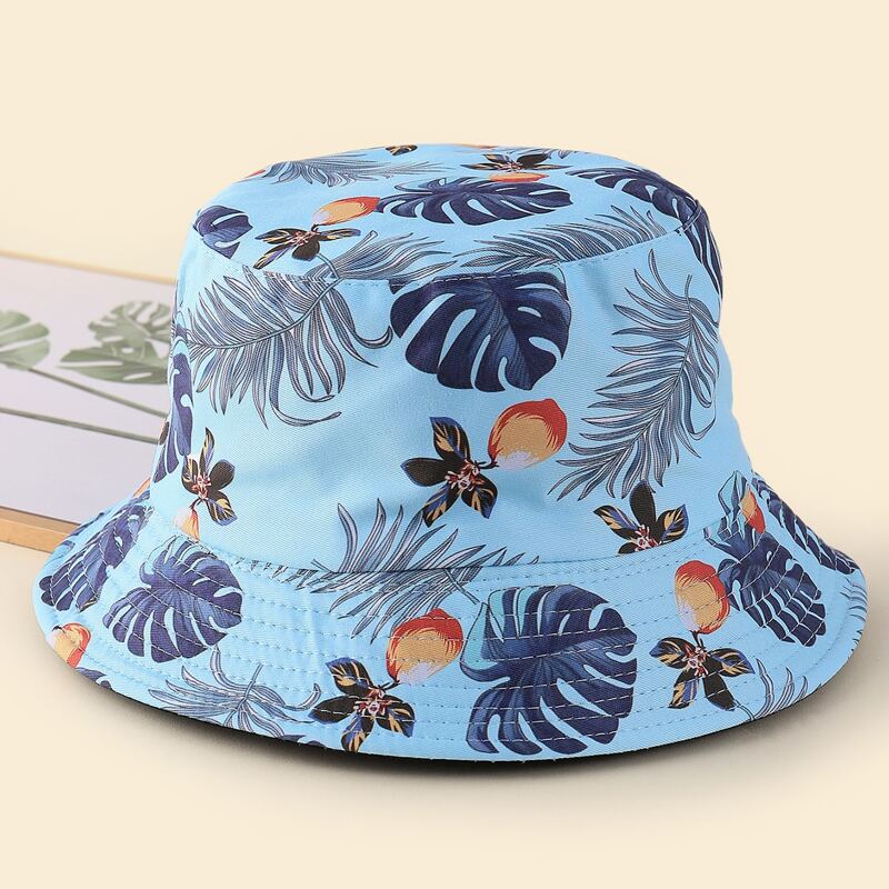 

Tropical Print Bucket Hat, Blue