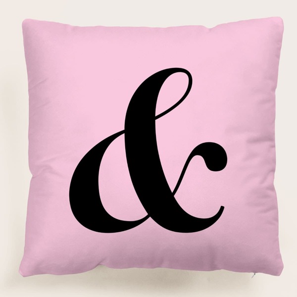 

Symbol Print Cushion Cover Without Filler, Pink