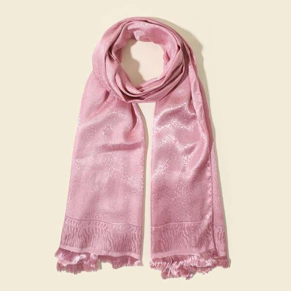 

Raw Hem Solid Scarf, Pink