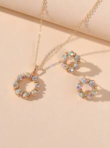 3 piezas set de joyería con diseño de cristal - Multicolor - Ver 4