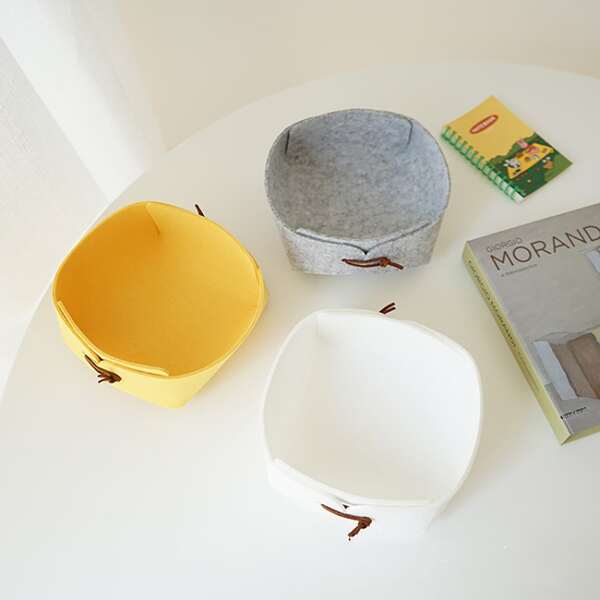 

1pc Solid Color Random Felt Storage Box, Multicolor