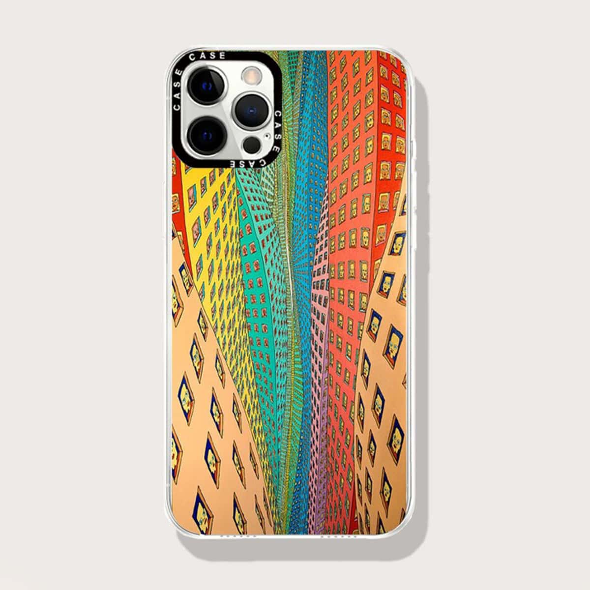 

1pc Graphic Phone Case, Multicolor