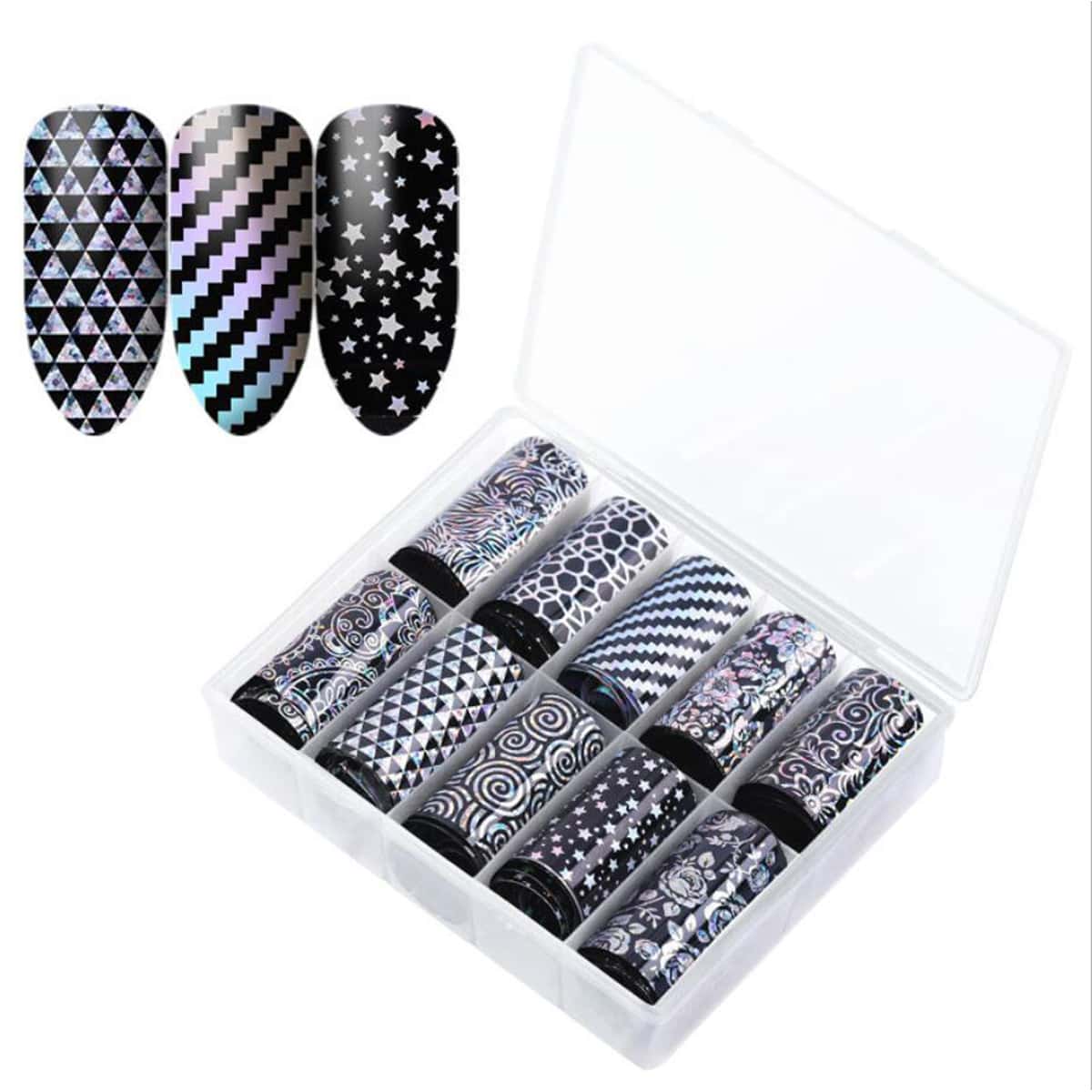 

10rolls Geo Nail Art Sticker, Multicolor