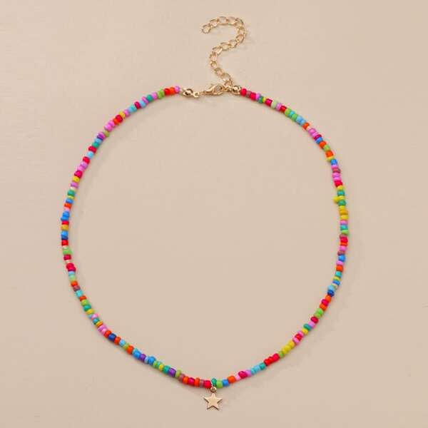

Colorful Beaded Necklace, Multicolor