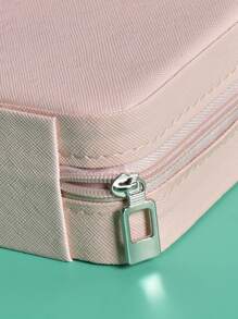 1pc Portable Travel Earrings Storage Box,Mini Ring Storage Case,Necklace Storage Box - Pink - View 4