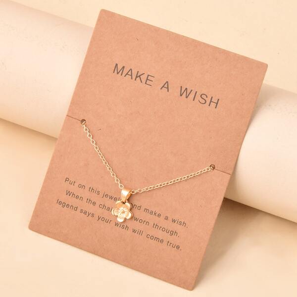 

Flower Charm Necklace, Gold