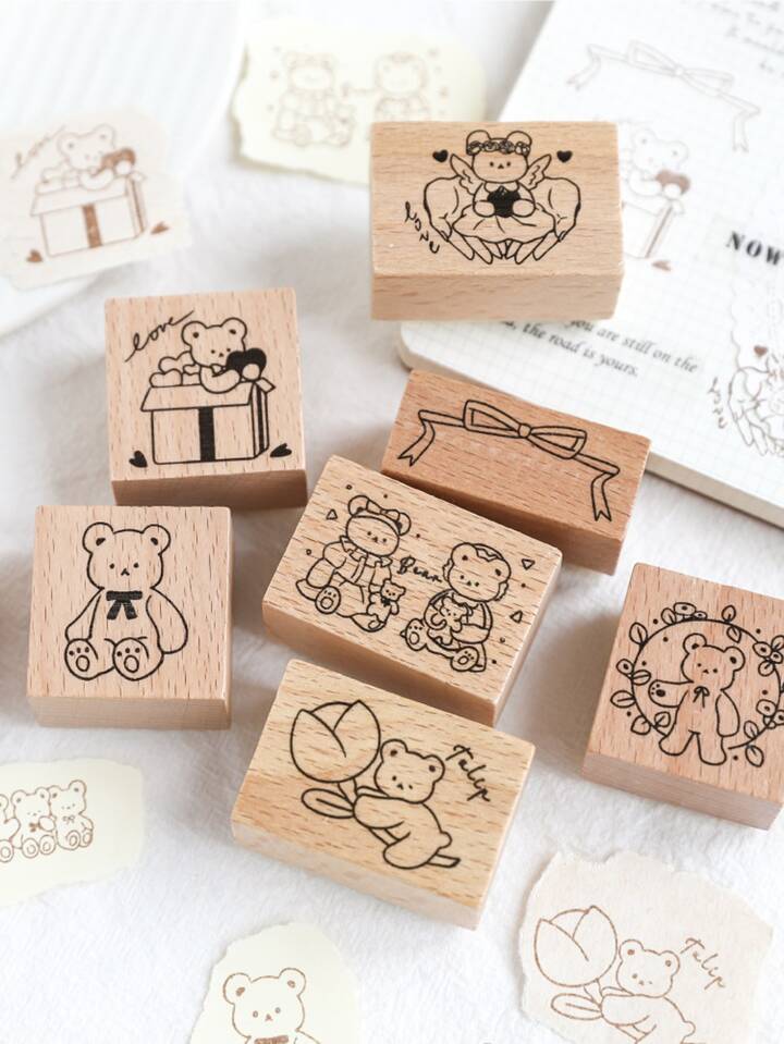 正規取扱店】 vintage bears スタンプ クマ 木製スタンプ