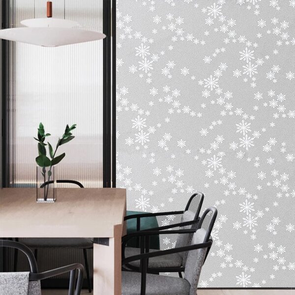 

1sheet Snowflake Print Window Privacy Sticker, Silver