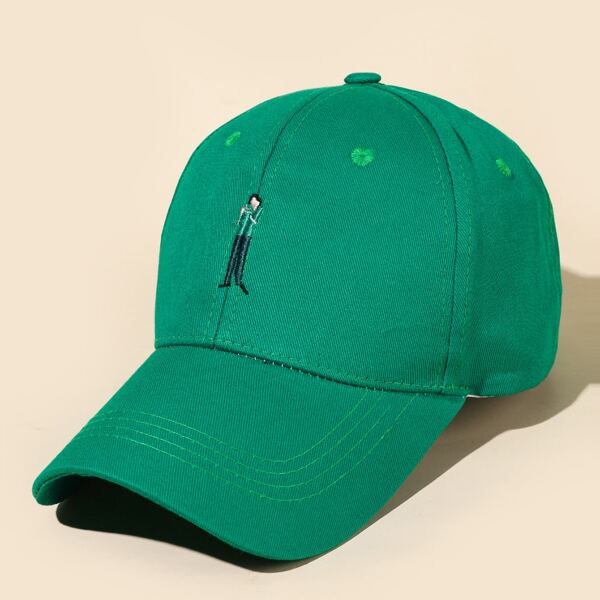 

Figure Embroidery Baseball Cap, Green