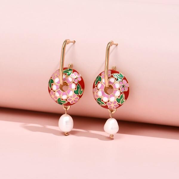 

Faux Pearl Decor Drop Earrings, Multicolor