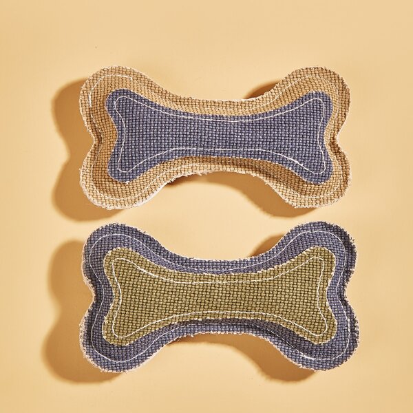 

1pc Bone Shaped Random Color Pet Sound Toy, Multicolor