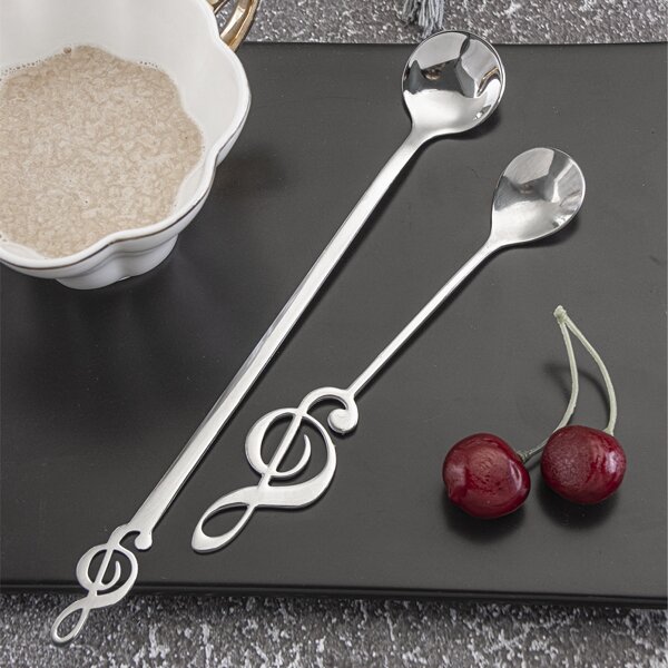 

2pcs Music Note Spoon Set, Silver