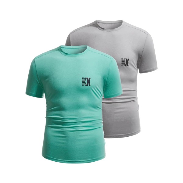 

Men 2pcs Letter Graphic Sports Tee, Multicolor
