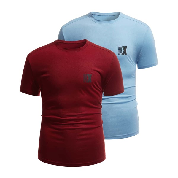 

Men 2pcs Letter Graphic Sports Tee, Multicolor