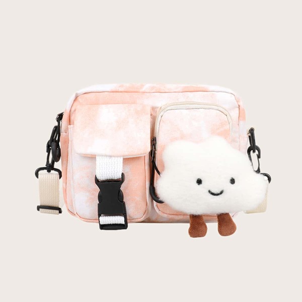 

Cartoon Cloud Decor Crossbody Bag, Pink
