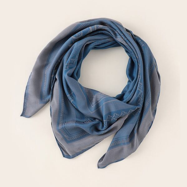

1pc Graphic Scarf, Blue