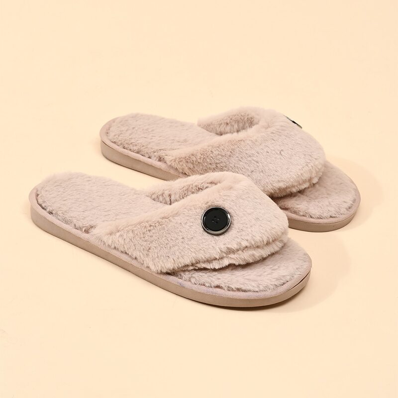 

Cartoon Design Fluffy Slippers, Pink