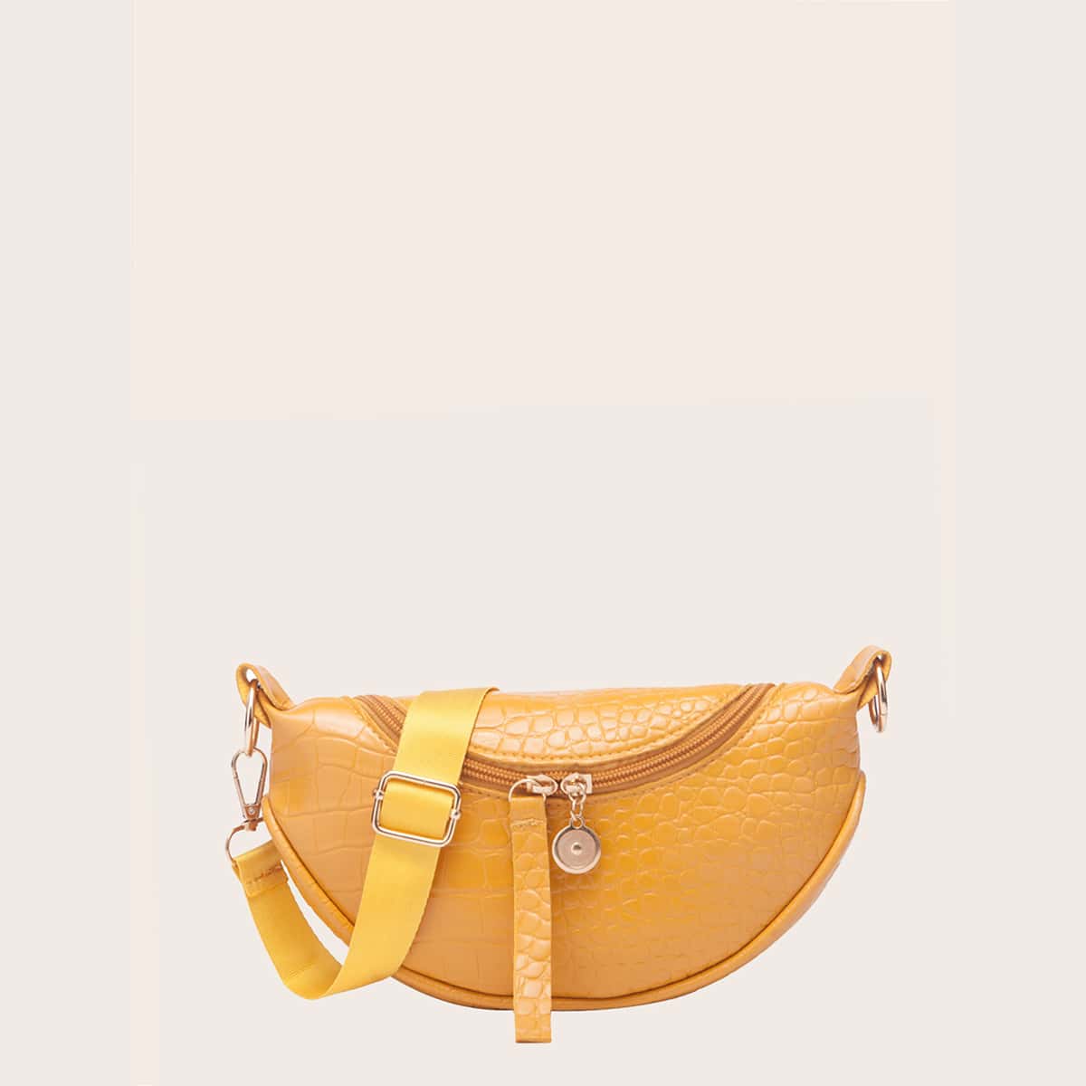 

Croc Embossed Zip Crossbody Bag, Yellow