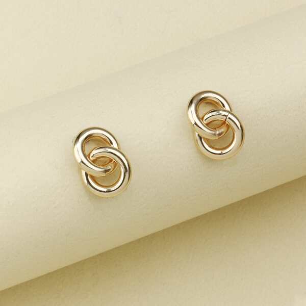 

Round Drop Earrings, Gold