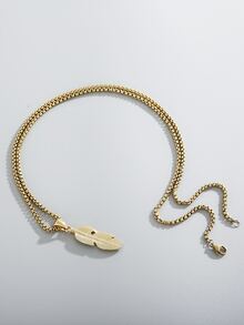 Collar de acero inoxidable para hombres - Amarillo Oro - Ver 2