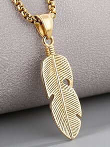 Collar de acero inoxidable para hombres - Amarillo Oro - Ver 3