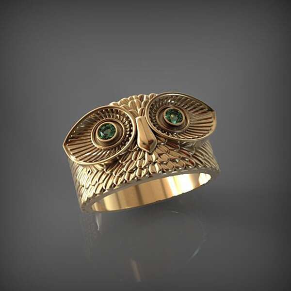 

Owl Design Ring, Gold
