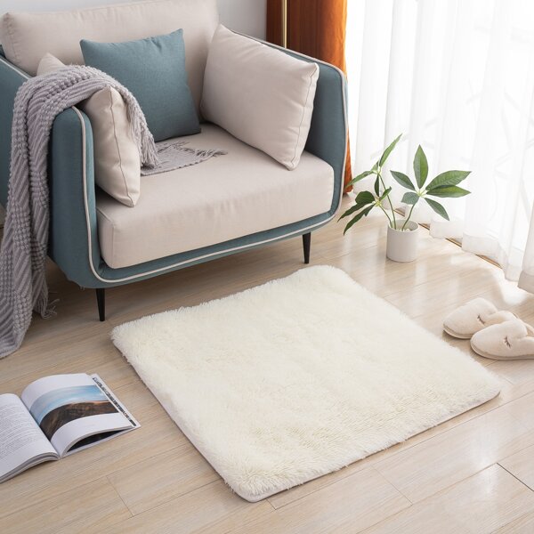 

Solid Color Plush Rug, White