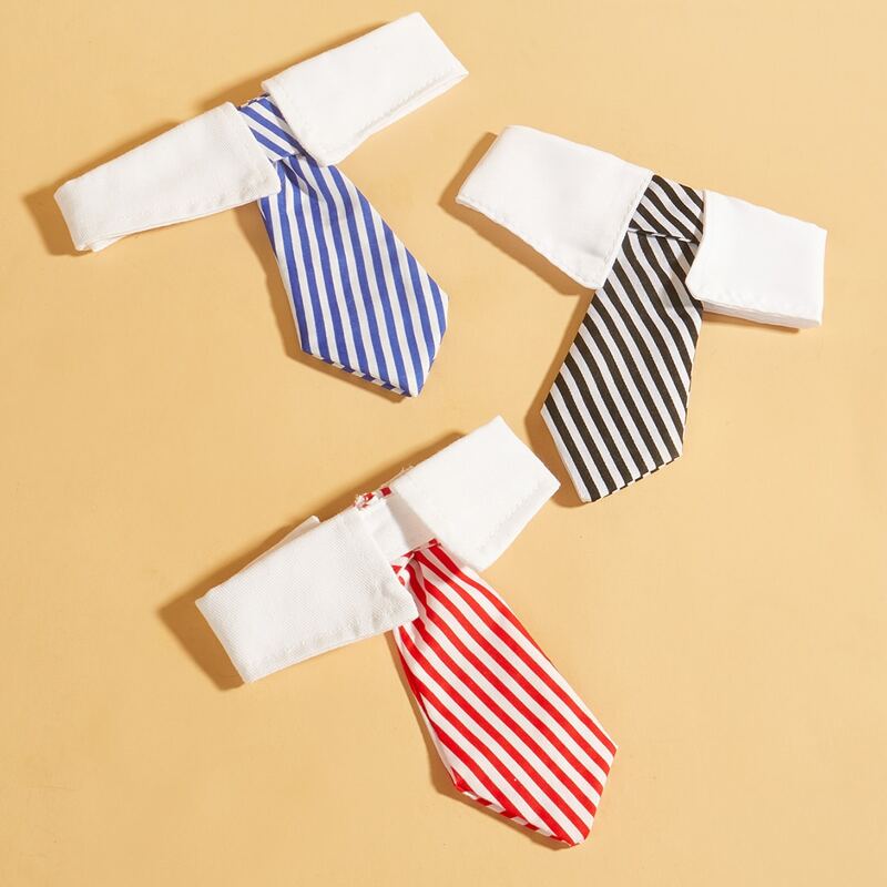 

1pc Striped Random Pet Tie, Multicolor
