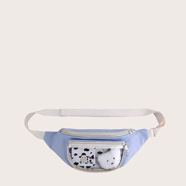 

Clear Pocket Front Fanny Pack, Blue