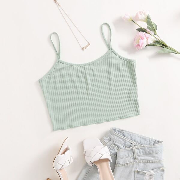 

Plus Rib-knit Cami Top, Mint green