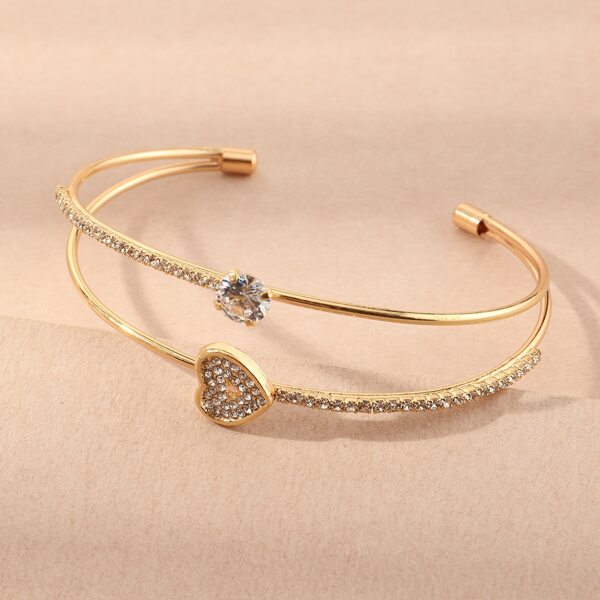 

Rhinestone Detail Cuff Bangle, Gold
