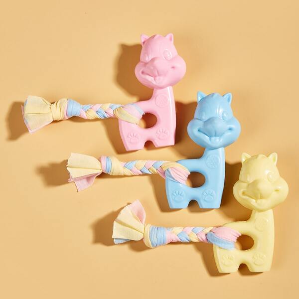 

1pc Cartoon Animal Shaped Random Pet Chew Toy, Multicolor