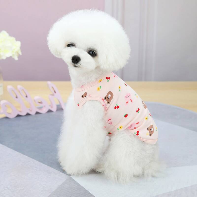 

Cartoon Graphic Pet Tank Top, Pink