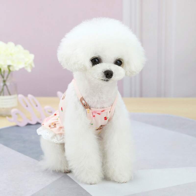 

Cartoon Graphic Pet Dress, Pink
