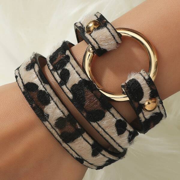 

1pc Leopard Bracelet, Multicolor