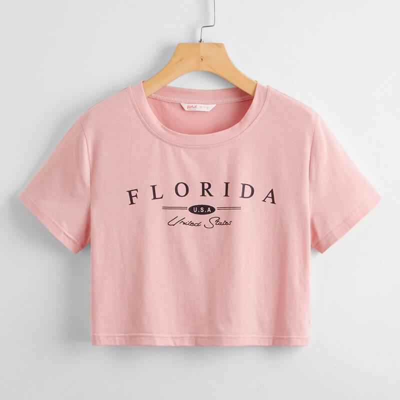 

Letter Crop Tee, Baby pink