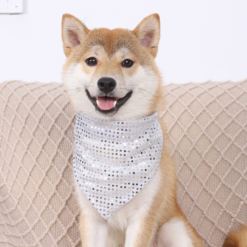 

Sequin Pet Scarf, Silver