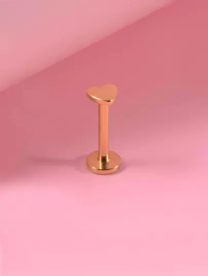 Anillo de labio tipo Labrete con decoración de corazón de acero inoxidable para mujeres y hombres, piercing punk, una joya corporal de moda como regalo para cualquier ocasión, San Valentín, mamá, madre, Día de la Madre