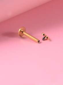 不锈钢，心形装饰唇钉唇环，男女皆宜，朋克穿孔，时尚身体珠宝礼物，适合任何场合情人节、妈妈、母亲、母亲节、礼物 - 金黃色 - 查看 3