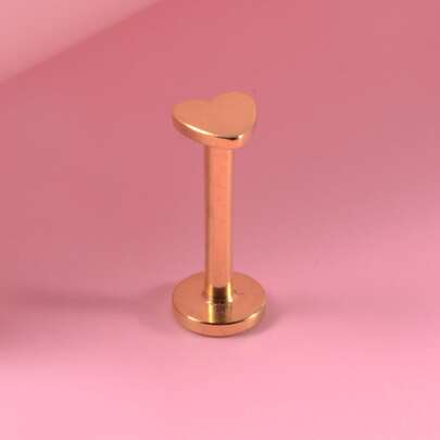 Anillo de labio tipo Labrete con decoración de corazón de acero inoxidable para mujeres y hombres, piercing punk, una joya corporal de moda como regalo para cualquier ocasión, San Valentín, mamá, madre, Día de la Madre