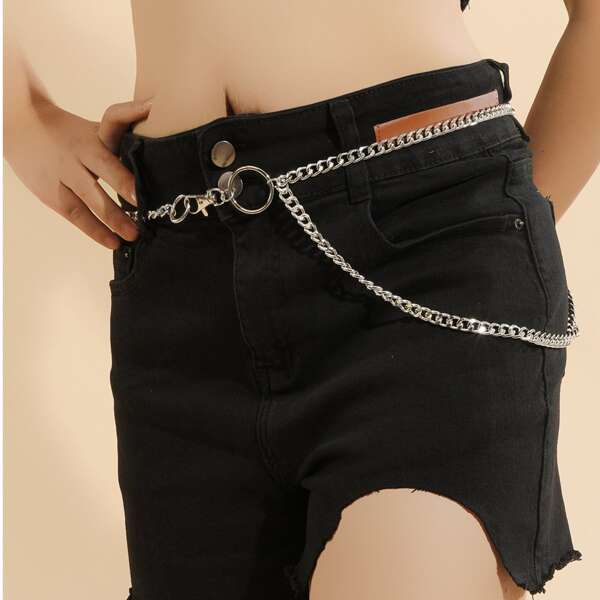 

1pc Chain Belt, Silver