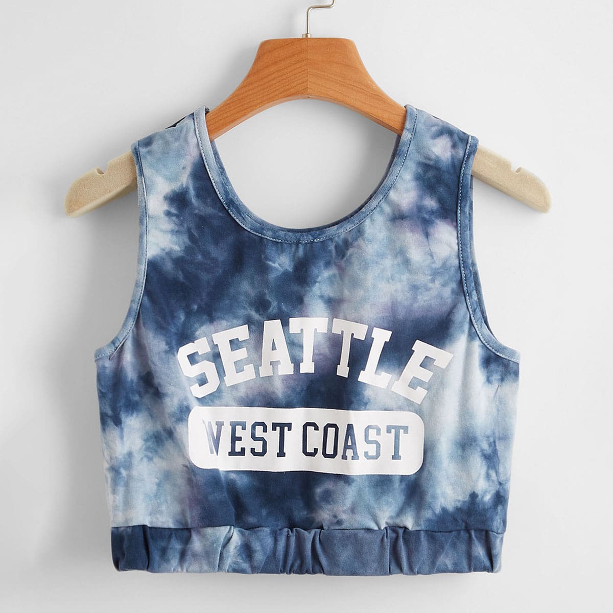 

Letter Tie Dye Tank Top, Blue