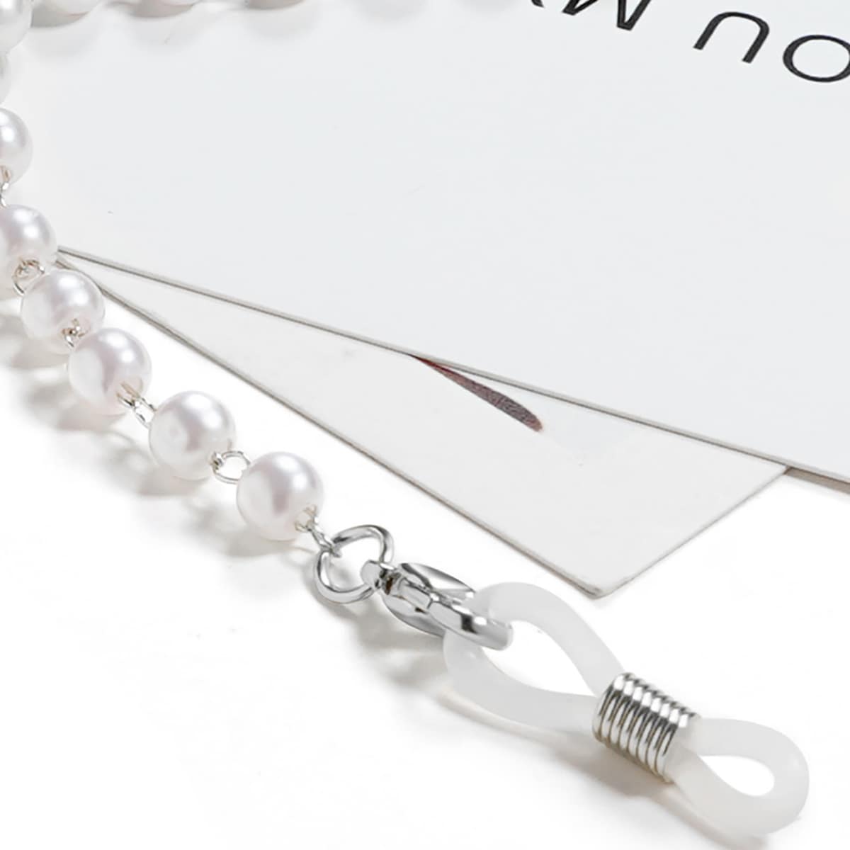 

Faux Pearl Glasses Chain, Silver