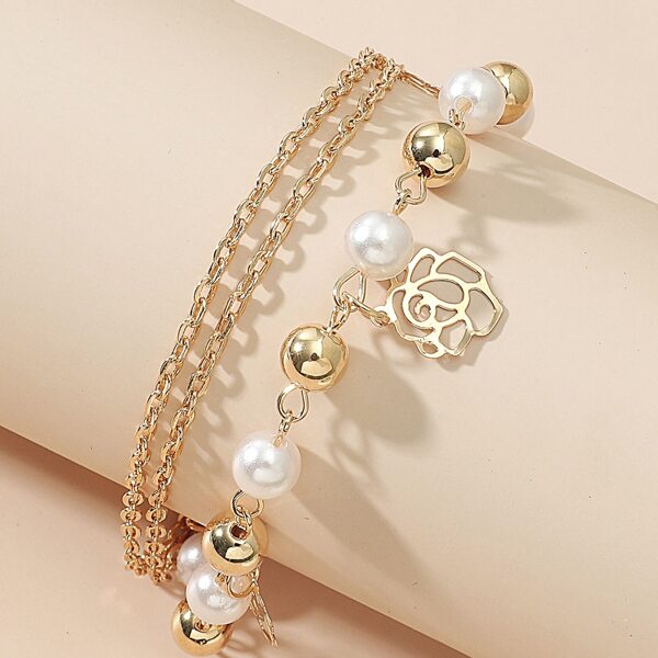 

Faux Pearl Detail Bracelet, Gold